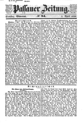 Passauer Zeitung Samstag 5. April 1856