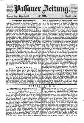 Passauer Zeitung Donnerstag 10. April 1856