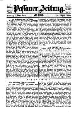 Passauer Zeitung Montag 14. April 1856