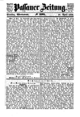 Passauer Zeitung Samstag 19. April 1856