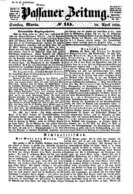 Passauer Zeitung Samstag 26. April 1856