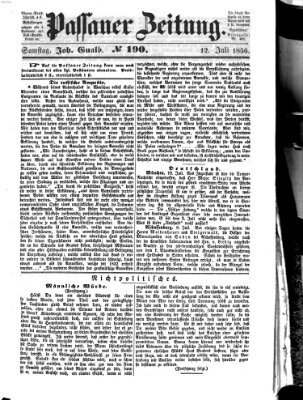 Passauer Zeitung Samstag 12. Juli 1856