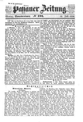 Passauer Zeitung Montag 14. Juli 1856