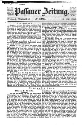 Passauer Zeitung Mittwoch 16. Juli 1856