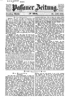 Passauer Zeitung Samstag 26. Juli 1856