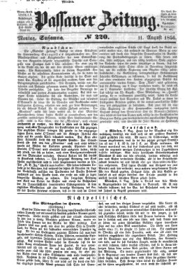 Passauer Zeitung Montag 11. August 1856