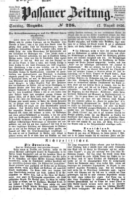 Passauer Zeitung Sonntag 17. August 1856