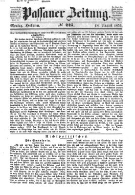 Passauer Zeitung Montag 18. August 1856