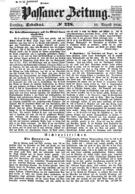 Passauer Zeitung Dienstag 19. August 1856