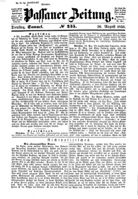 Passauer Zeitung Dienstag 26. August 1856