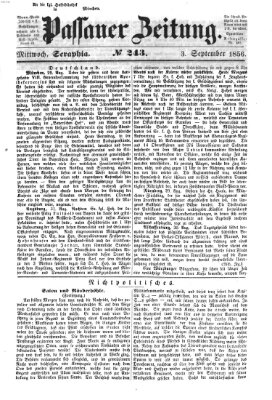 Passauer Zeitung Mittwoch 3. September 1856