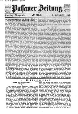 Passauer Zeitung Samstag 6. September 1856