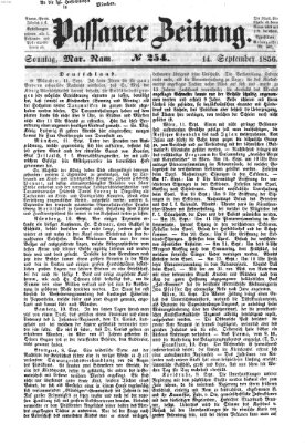 Passauer Zeitung Sonntag 14. September 1856