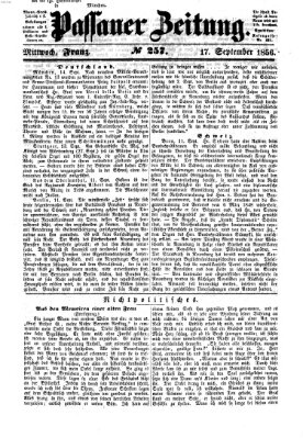 Passauer Zeitung Mittwoch 17. September 1856