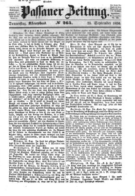 Passauer Zeitung Donnerstag 25. September 1856