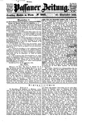 Passauer Zeitung Samstag 27. September 1856