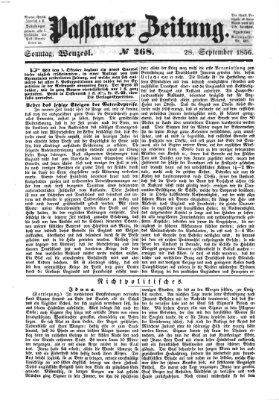 Passauer Zeitung Sonntag 28. September 1856