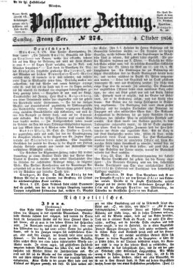 Passauer Zeitung Samstag 4. Oktober 1856