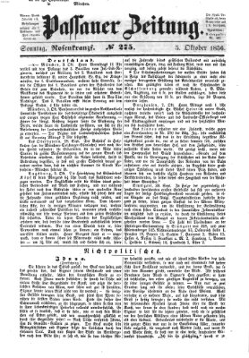 Passauer Zeitung Sonntag 5. Oktober 1856