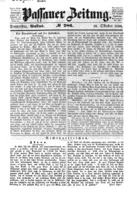 Passauer Zeitung Donnerstag 16. Oktober 1856