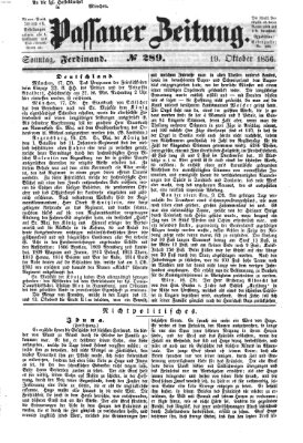 Passauer Zeitung Sonntag 19. Oktober 1856