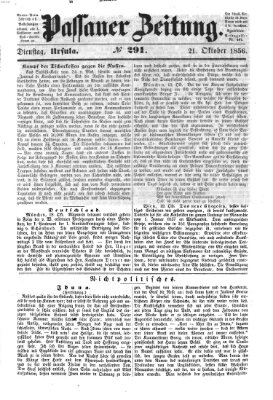 Passauer Zeitung Dienstag 21. Oktober 1856