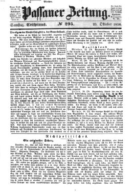 Passauer Zeitung Samstag 25. Oktober 1856