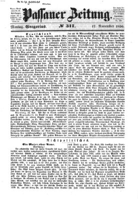 Passauer Zeitung Montag 17. November 1856