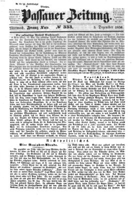 Passauer Zeitung Mittwoch 3. Dezember 1856