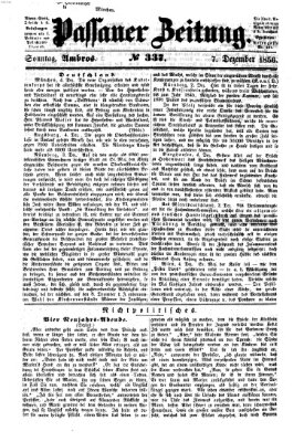 Passauer Zeitung Sonntag 7. Dezember 1856