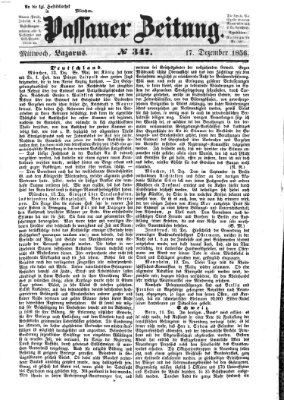 Passauer Zeitung Mittwoch 17. Dezember 1856