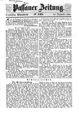 Passauer Zeitung Donnerstag 18. Dezember 1856