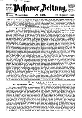 Passauer Zeitung Montag 22. Dezember 1856