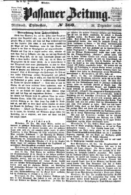 Passauer Zeitung Mittwoch 31. Dezember 1856