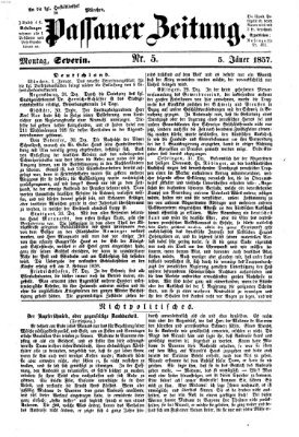 Passauer Zeitung Montag 5. Januar 1857