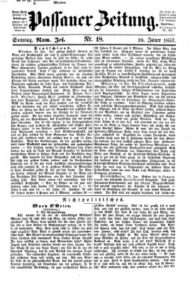 Passauer Zeitung Sonntag 18. Januar 1857