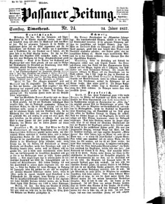 Passauer Zeitung Samstag 24. Januar 1857