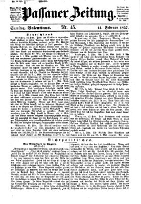 Passauer Zeitung Samstag 14. Februar 1857