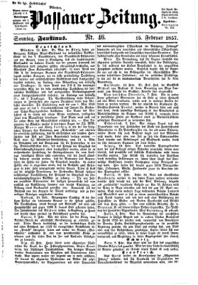 Passauer Zeitung Sonntag 15. Februar 1857