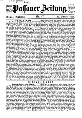 Passauer Zeitung Montag 16. Februar 1857