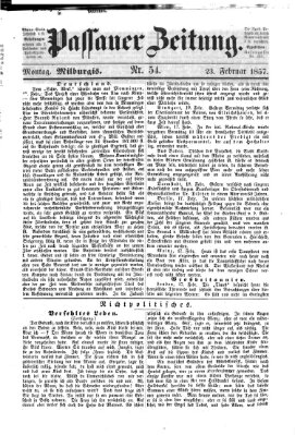 Passauer Zeitung Montag 23. Februar 1857