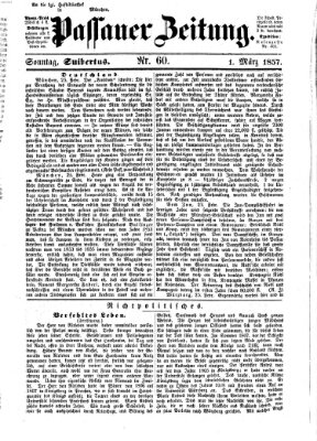 Passauer Zeitung Sonntag 1. März 1857