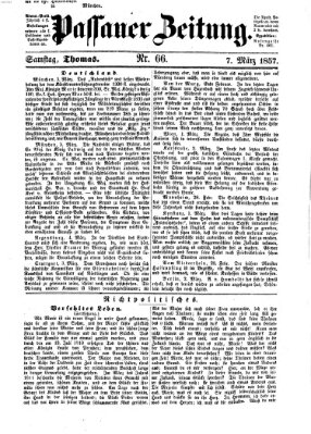 Passauer Zeitung Samstag 7. März 1857