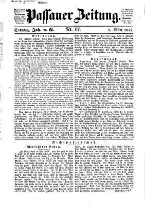 Passauer Zeitung Sonntag 8. März 1857