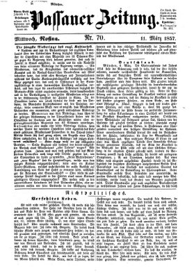 Passauer Zeitung Mittwoch 11. März 1857