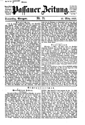 Passauer Zeitung Donnerstag 12. März 1857