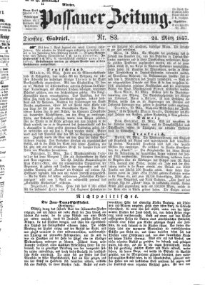 Passauer Zeitung Dienstag 24. März 1857