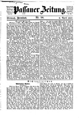 Passauer Zeitung Mittwoch 8. April 1857