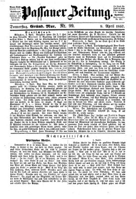 Passauer Zeitung Donnerstag 9. April 1857