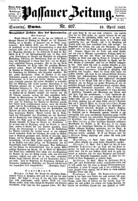 Passauer Zeitung Sonntag 19. April 1857